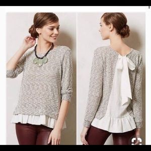 Clu&Willough Ainsley Ruffle Bow Sweater Blouse